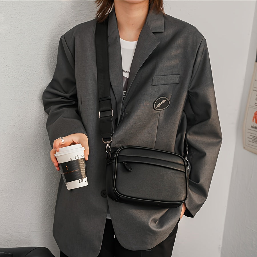 Erkaklar uchun fermuarlı tasodifiy kvadrat sumka, o'g'il do'st uchun ideal sovg'a.