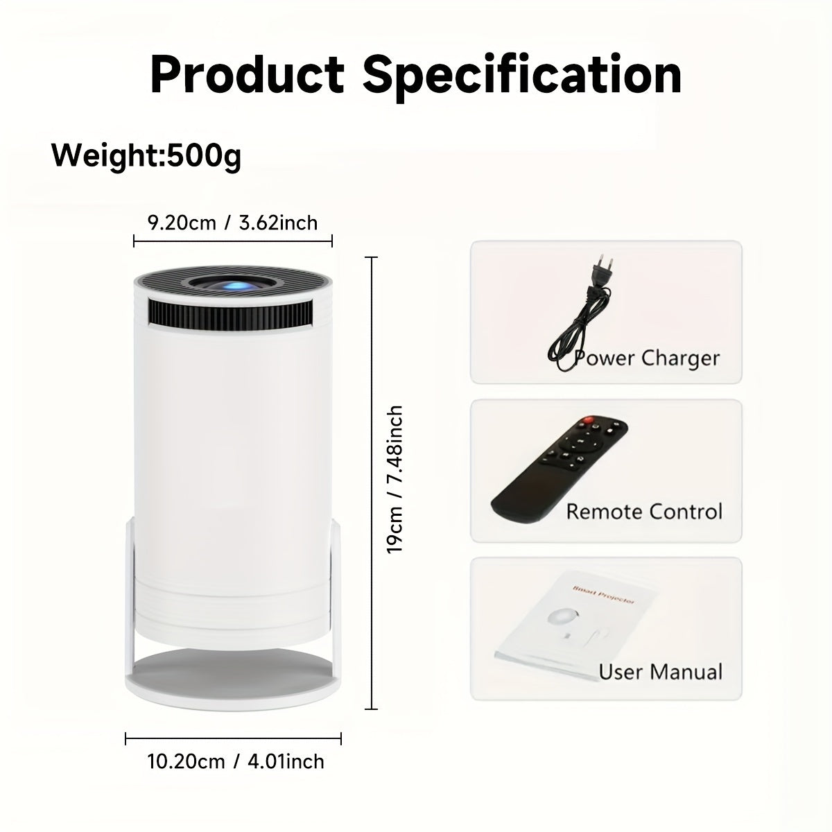 Uy kinoteatri va lager uchun HD 1080P 4K qo'llab-quvvatlovchi Mini WiFi Projektori