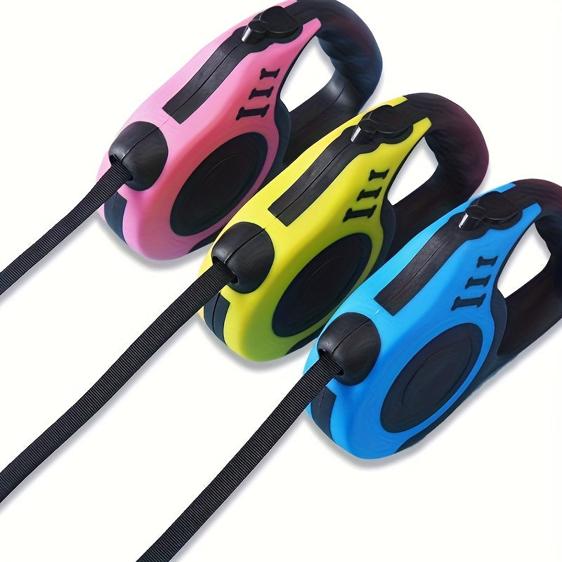 Retractable Dog Leash 10 Feet for Small to Large Dogs Blue and Black with Bone Handle