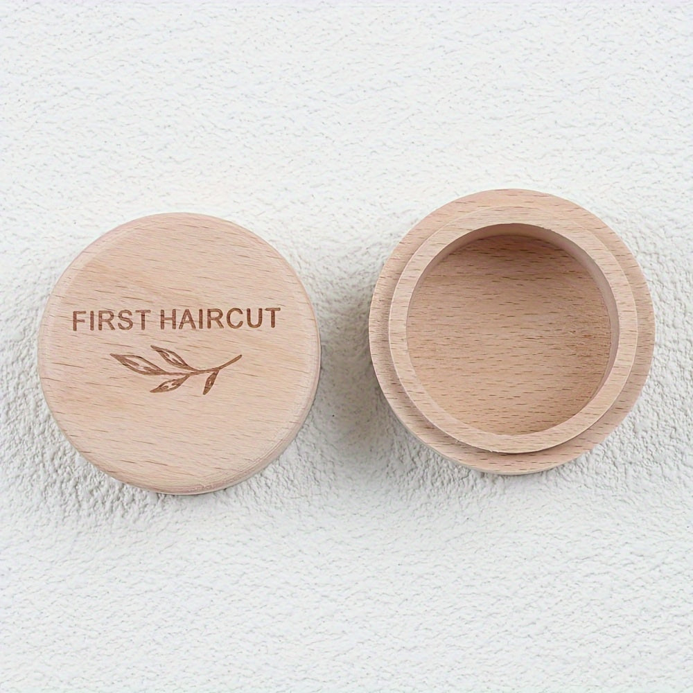 Rustik yog'ochdan yasalgan chaqaloqning birinchi soch kesish xotira qutisi, retro uslubidagi tashkilotchisi va uy bezatish va tashkilot uchun ideal chaqaloq to'y sovg'asi.