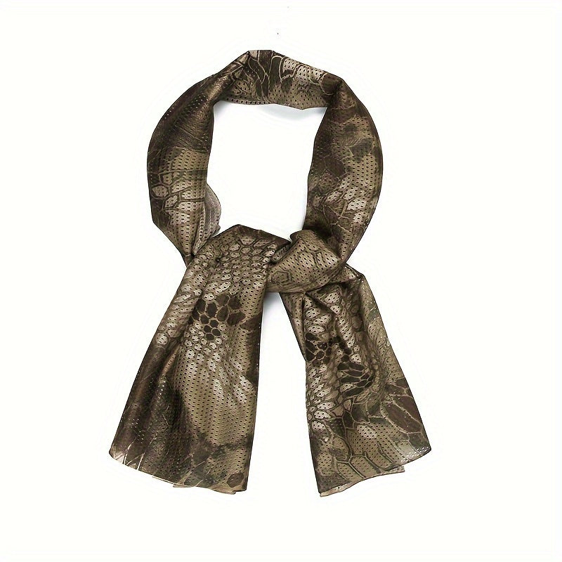 Pañuelo de cuello unisex con estampado de camuflaje, pequeño, cuadrado, ligero y transpirable para uso al aire libre
