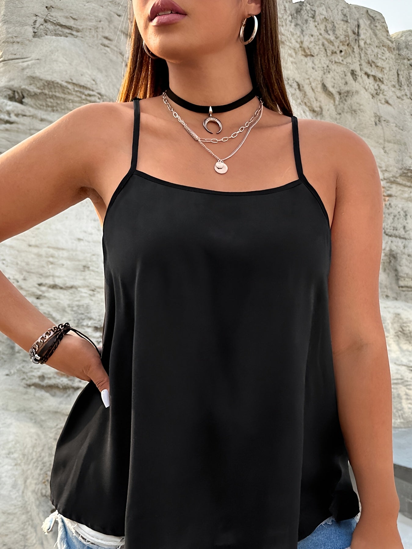 Топ-карамель с вышитыми бабочками для полных женщин, без рукавов, легкий летний топ с тонкими бретелями, повседневная майка