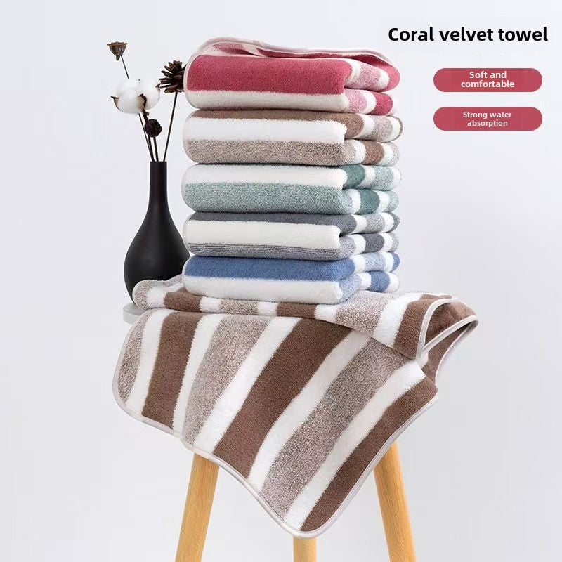 Новые полотенца для лица 2024 года с широкой каймой, впитывающие, мягкие и без ворса, набор банных полотенец.