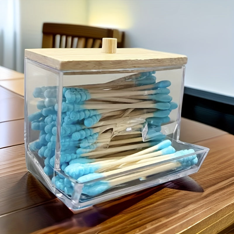 Bathroom Organizer Set with Swab Holder Qtip Dispenser and Storage Canisters