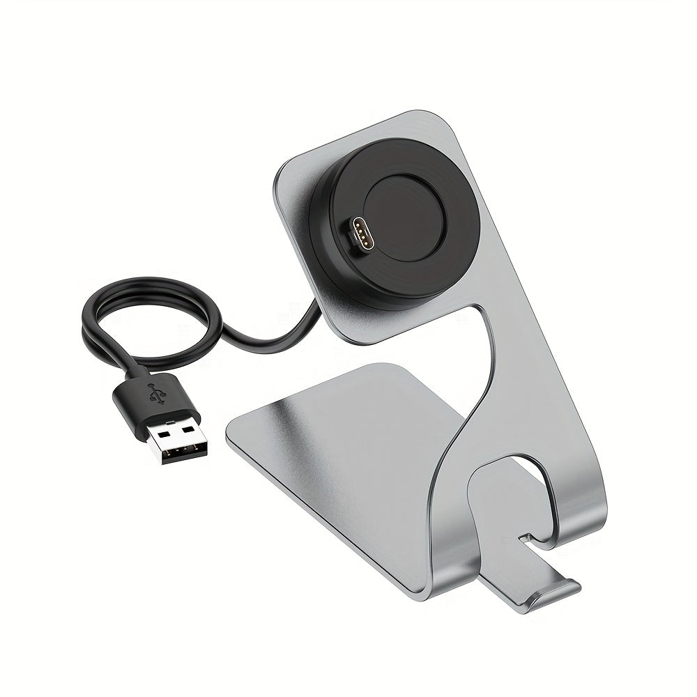 Metal Charger Stand with USB-C Magnetic Dock for Garmin Watches