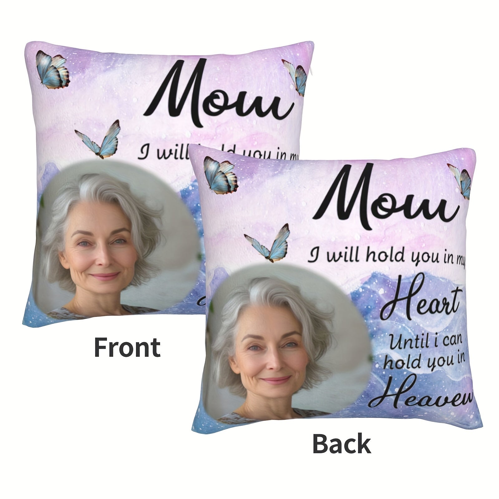 Personalized Heartfelt Photo Pillowcase for Mom with Loving Message 14+ Plush Cover
