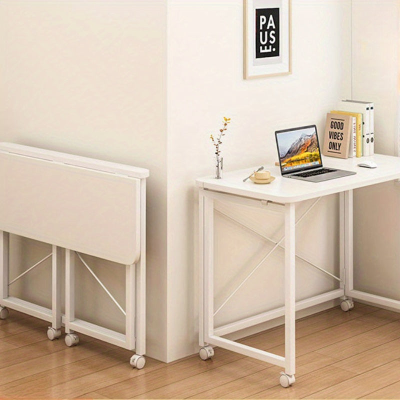 Wooden Computer Desk with Shelf Rolling Study Table Home Office Workstation Black or White