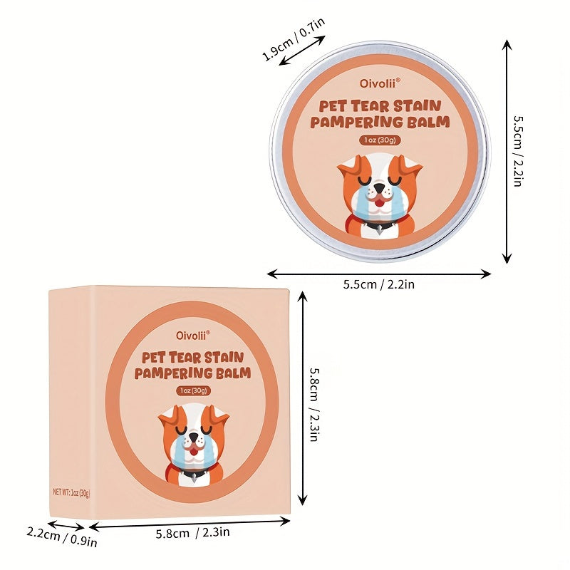 1oz Pet Tear Stain Care Balm for Dogs and Cats Gentle Eye Cleaning