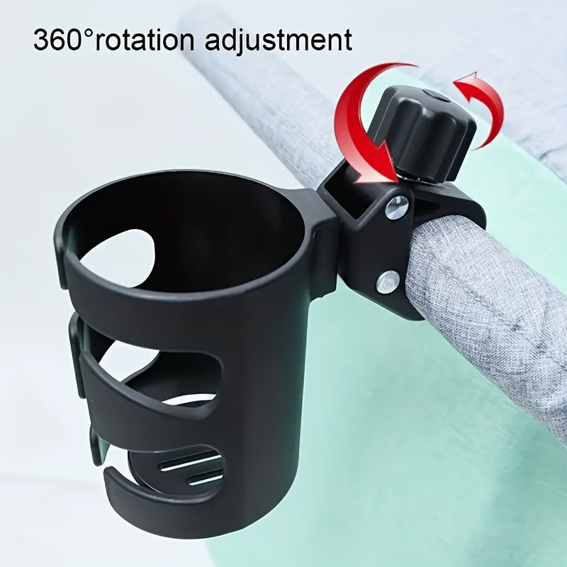 Universal 360° Rotatable Cup Holder for Strollers Black