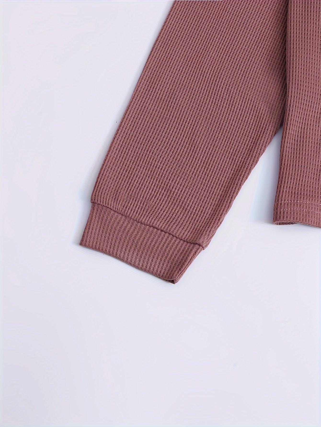 Adult Waffle Knit Pajama Set Three Piece Long Sleeve Casual Winter Fall Solid