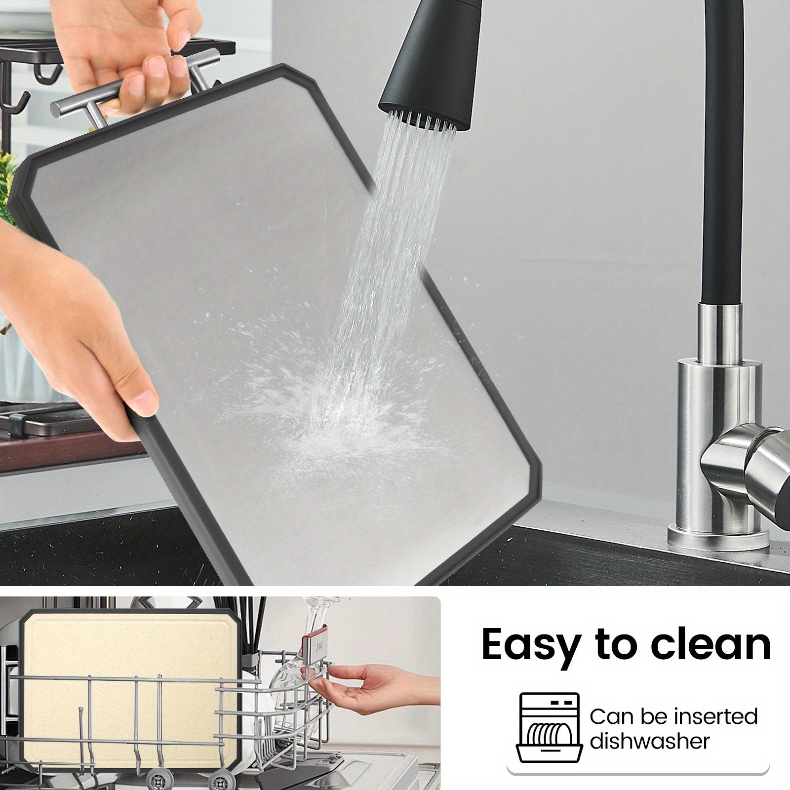 2-in-1 Stainless Steel and PP Cutting Board Set for Raw and Cooked Food Safety