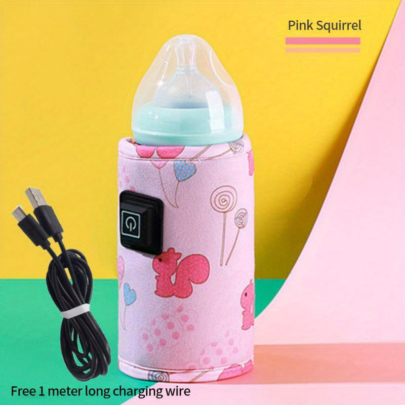 Portable Baby Bottle Warmer with USB Water Heater Insulated Travel Stroller Bag
