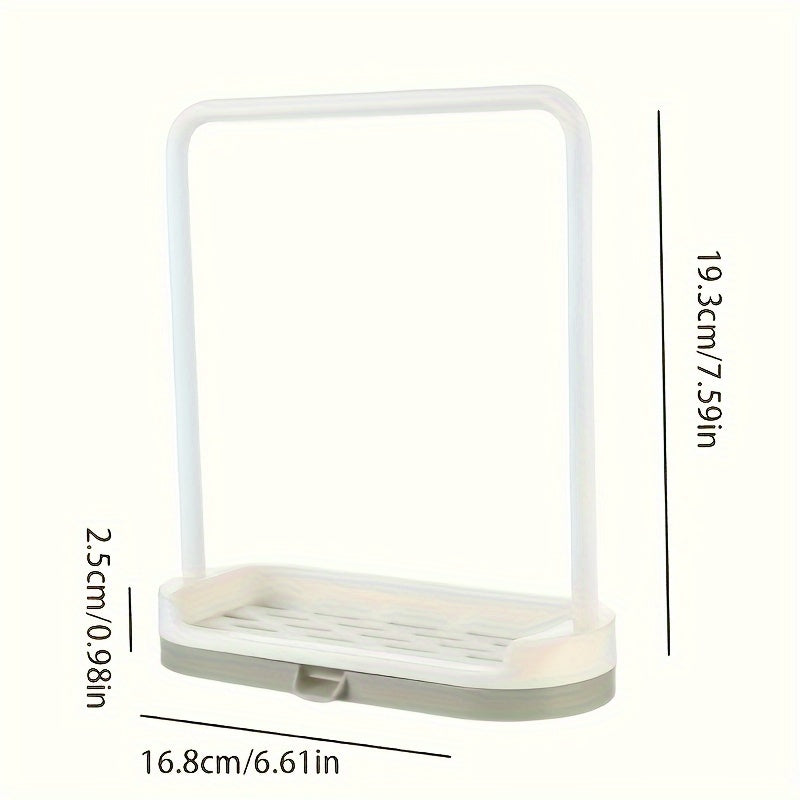 Estante de almacenamiento de plástico para encimera de cocina con soporte para toallas y organizador de secado de platos
