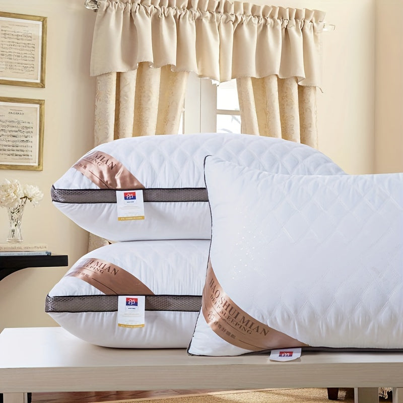 Soft Pillow Set for Bedroom Bedding Includes 1 or 2 Quilted Hotel Pillows for Neck Support