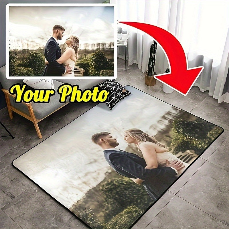 Personalized Plush Velvet Area Rug with Silicone Backing for Bedroom or Living Room