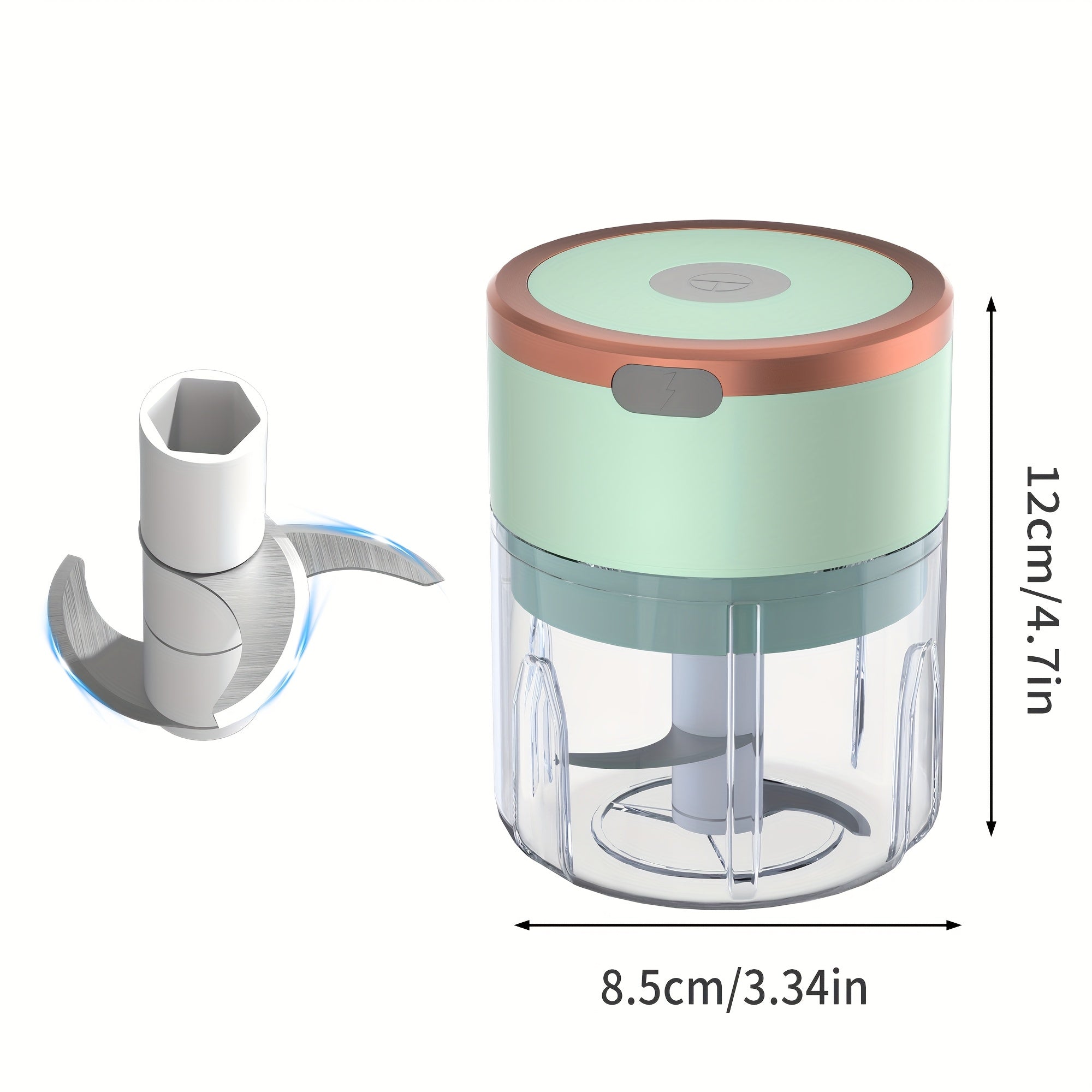 Electric Mini Garlic Chopper USB Rechargeable Stainless Steel Blades Safety Lock Ginger Chili Onion Grinder