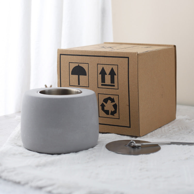 Compact Alcohol Stove for Indoor Outdoor Use with Cement Fireplace Set