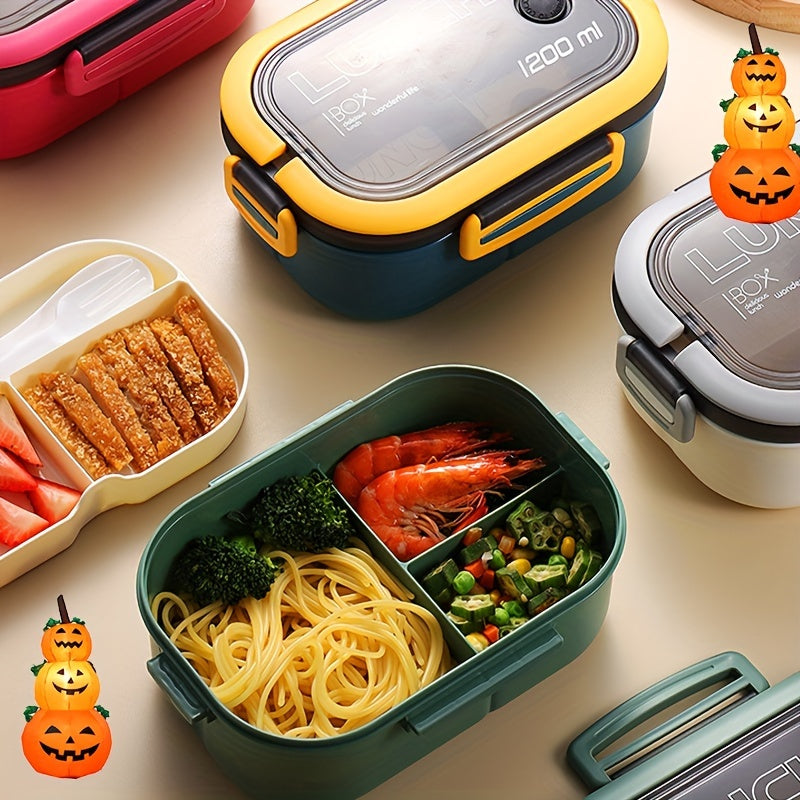 Three-Piece Lunch Bag Set with Inner Compartments and Storage Pouches for School Work Picnics and Camping