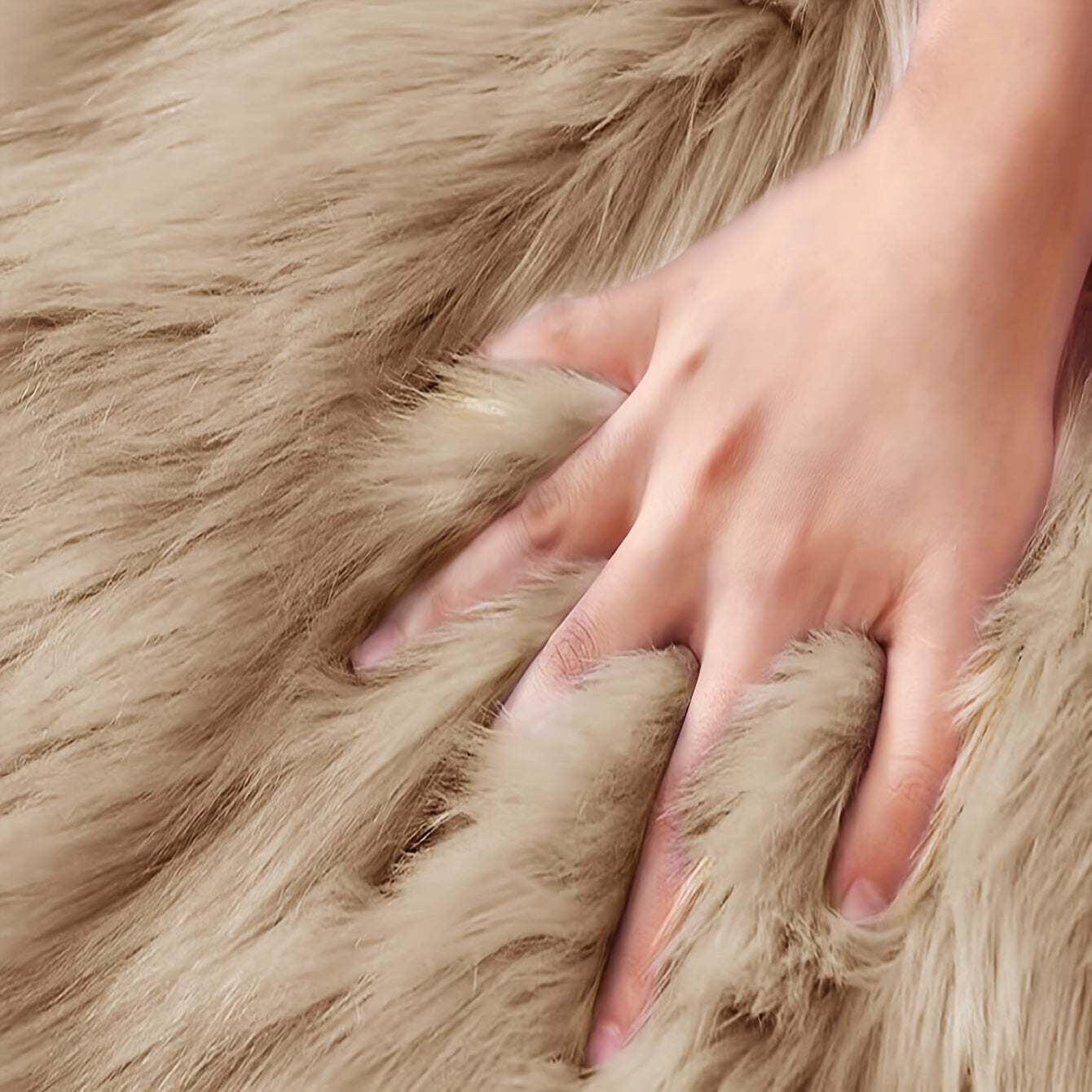 Alfombra de noche de imitación de lana de pelo alto, gruesa, esponjosa, suave, lavable a máquina para sala de estar