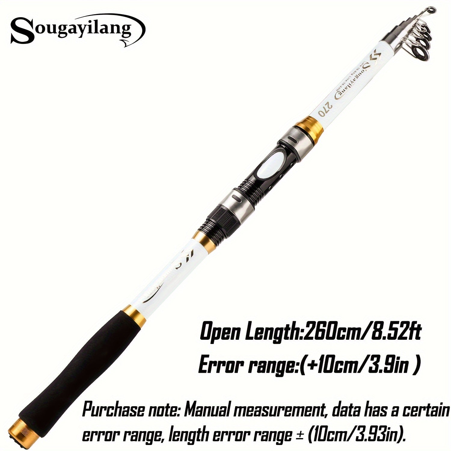 Telescopic Fishing Rod 1.8-3.3M Fiberglass Saltwater Bait Spinning Medium Action
