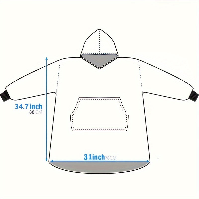 Oversized Hoodie Blanket Sherpa Fleece Wearable Sweatshirt for Cozy Comfort
