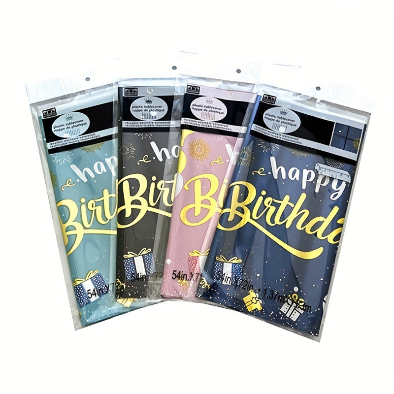 Feliz cumpleaños, camino de mesa de aluminio de 54x72 pulgadas para fiesta de cumpleaños