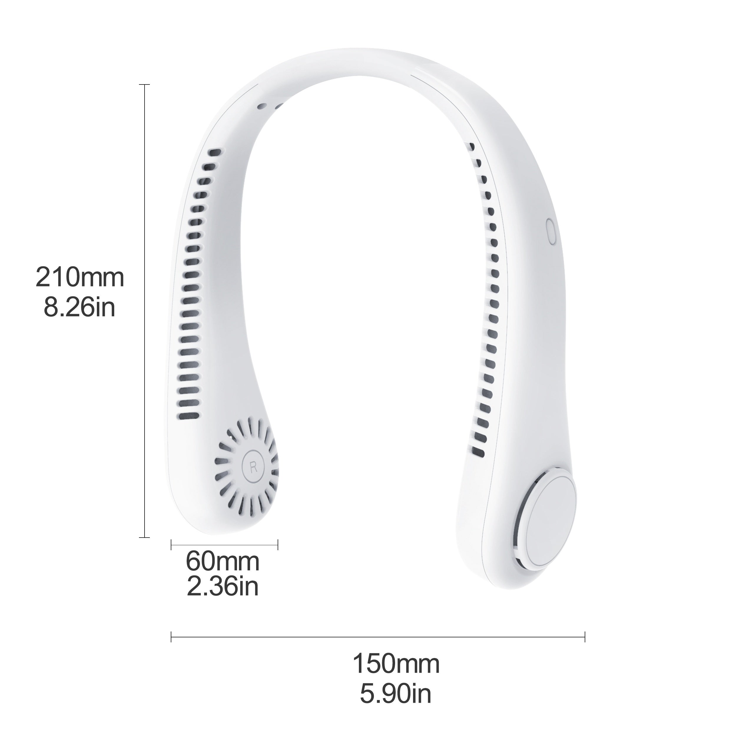 Portable USB Neck Fan with 360° Rotation, Long Battery Life, Silent Design