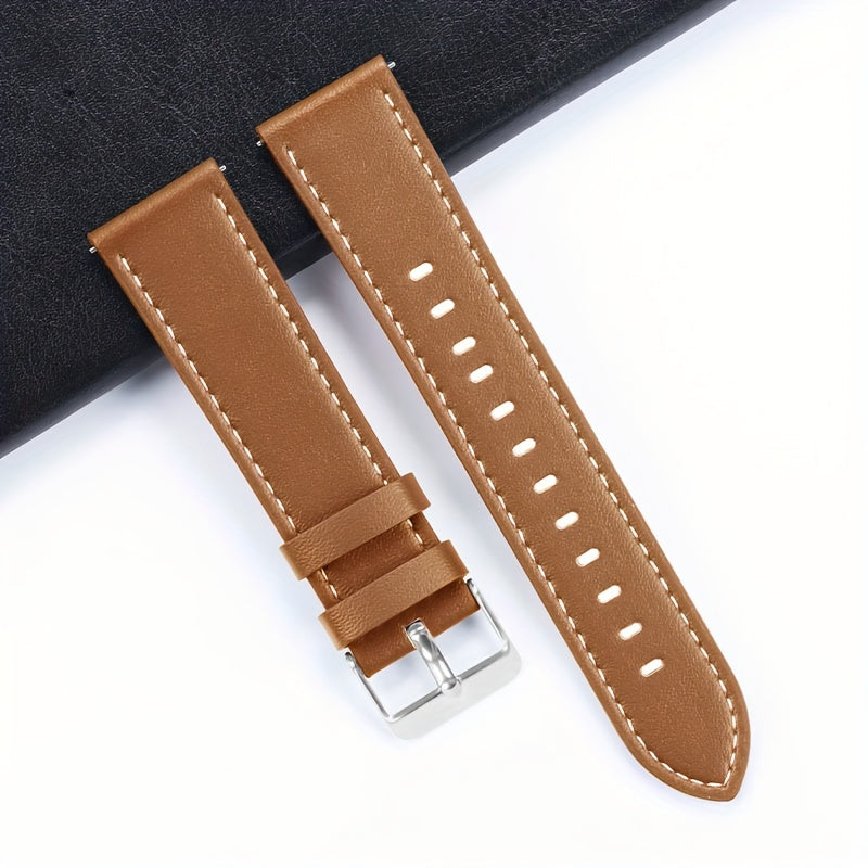 Stylish 22mm PU Leather Watch Band for Smartwatches with Quick-Release Design
