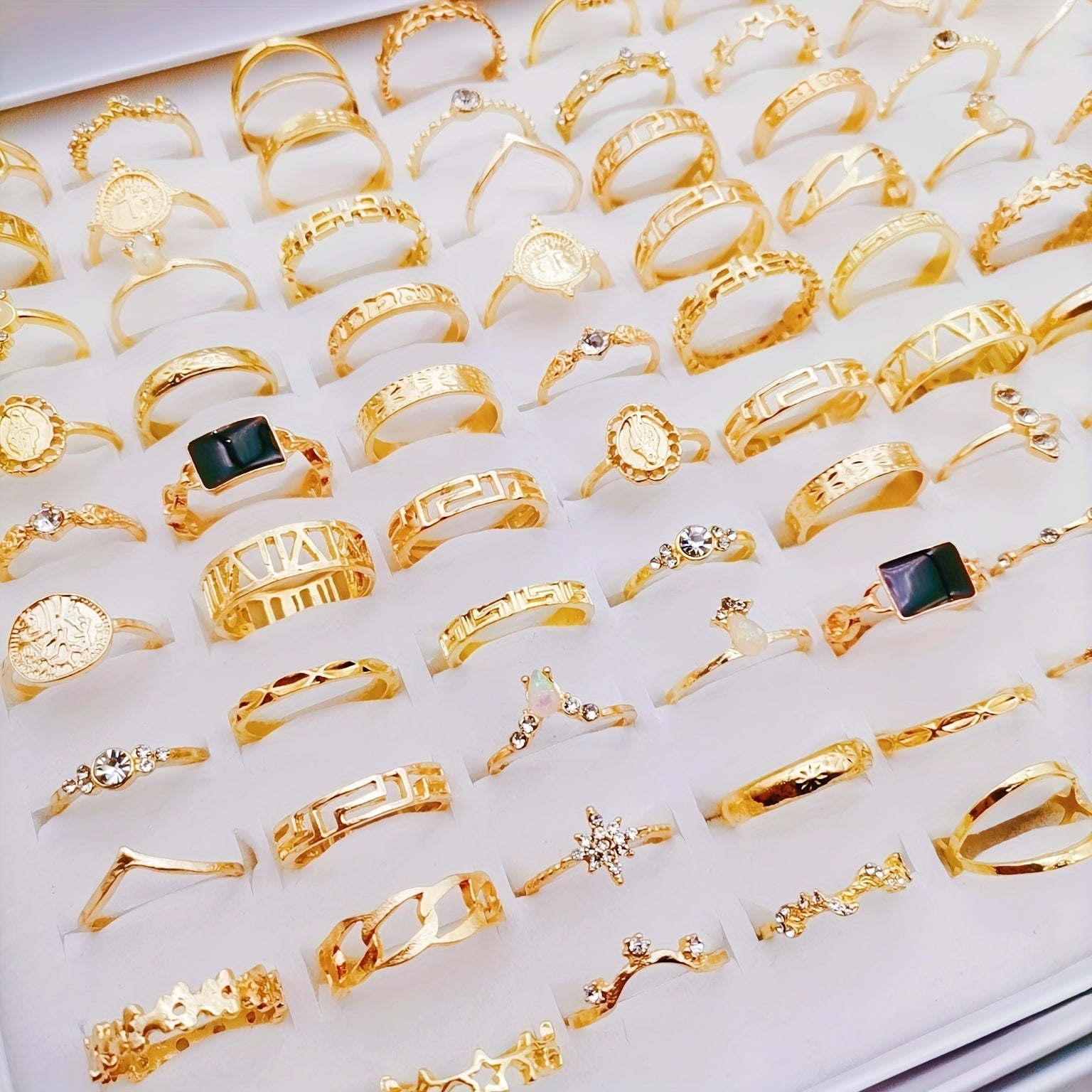 28-Piece Bohemian Style Ring Set for Women Vintage Faux Jewelry Gift for Engagement Wedding Party