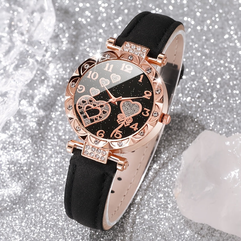 Women's Quartz Watch Set with 3 Watches and Bracelets Stylish Elegant Jewelry