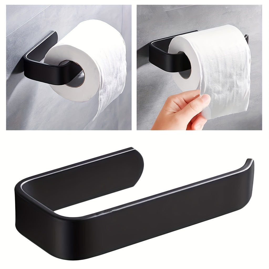 Wall Mounted Bathroom Toilet Paper Holder with Towel Rack No Punching Required Accessories Included