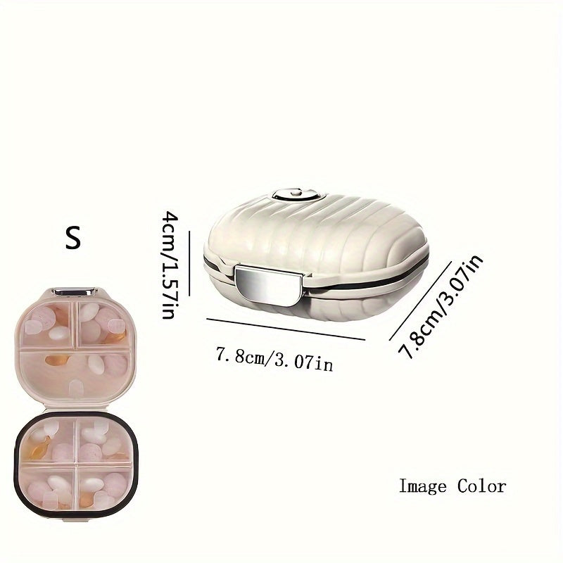Portable Weekly Pill Organizer with Seven Sealed Compartments for Travel