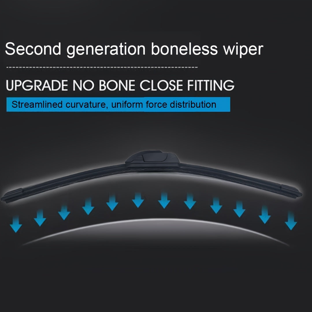 Universal Windshield Wipers with U/J Hooks Durable All-Season Rubber Blades
