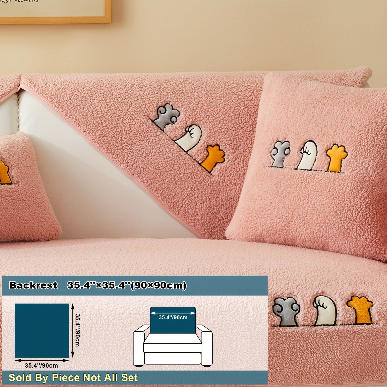 Плюшевый чехол на диван Sherpa, противоскользящий, защитный чехол для мебели для домашних животных для гостиной