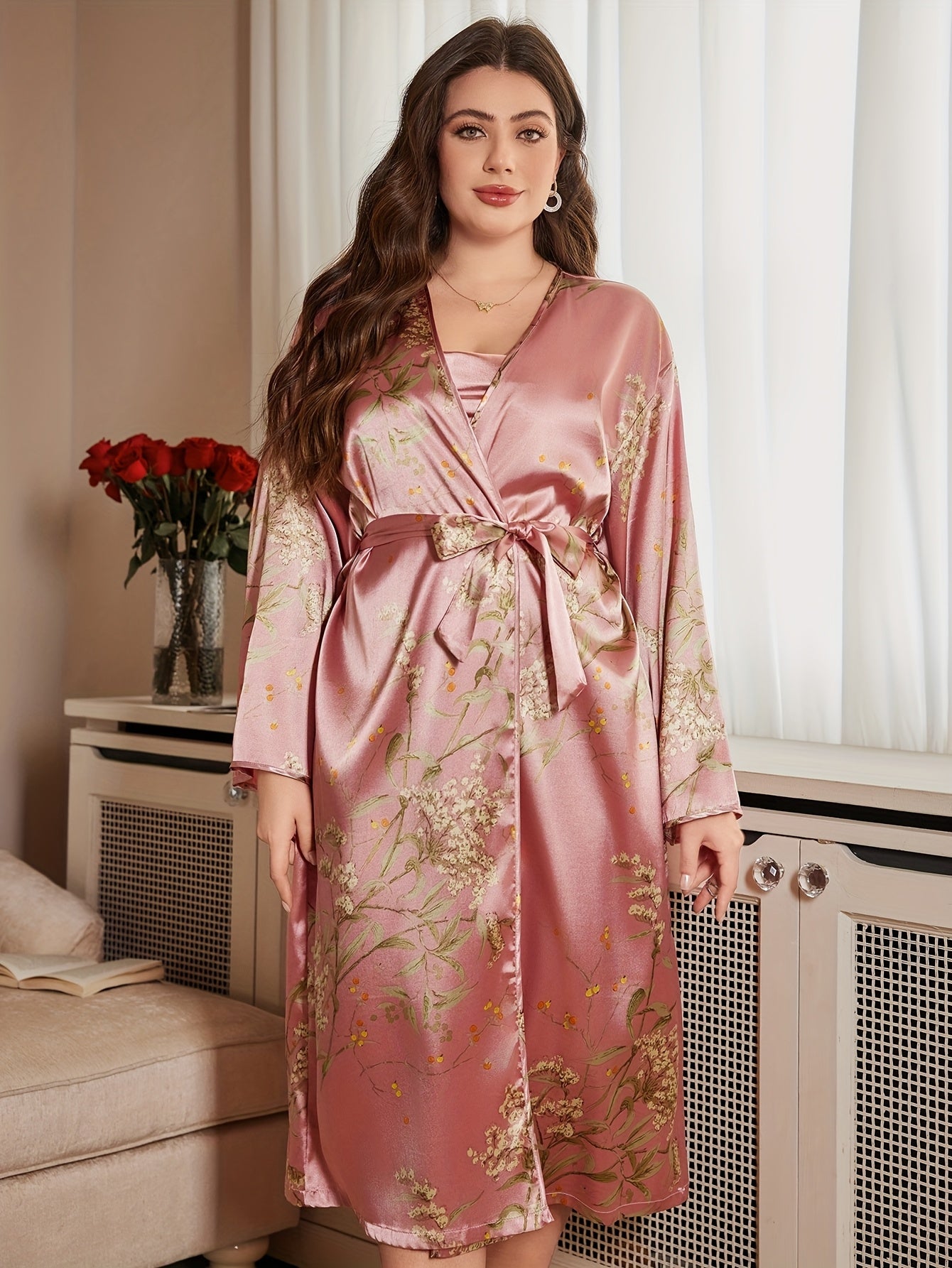 Женский набор из полиэстера: халат из 2 предметов с капюшоном, топ и халат для сна и отдыха, дышащий комплект ночной одежды