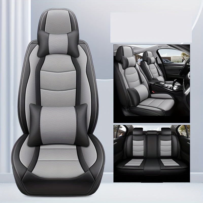 Универсальный кожаный чехол для автомобильных сидений из PU для пяти сидений, полное покрытие