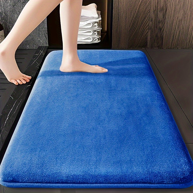 Coral Fleece Bath Mat Non-Slip Absorbent Washable Rug for Bathtub Shower