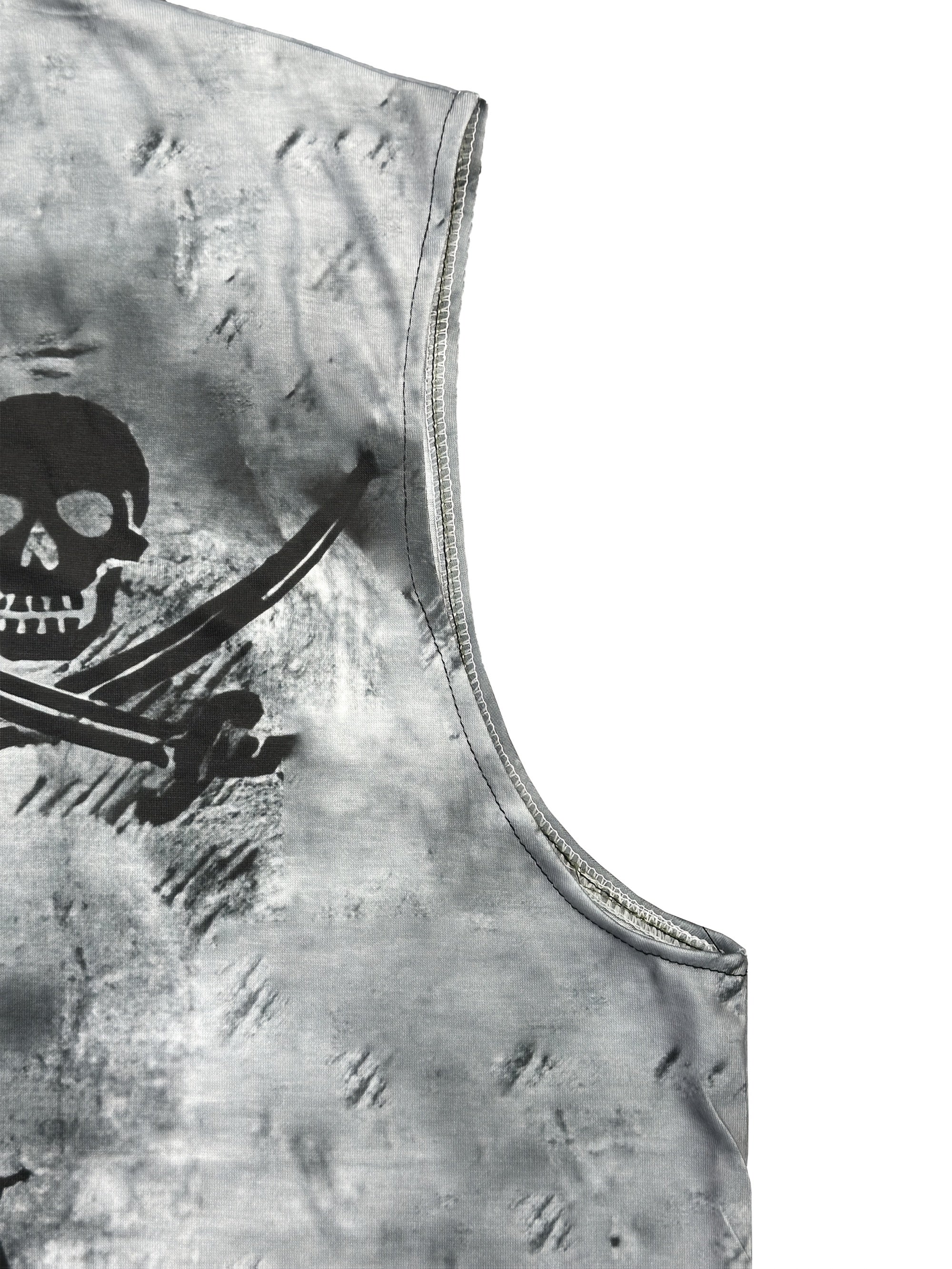 Мужская майка с графикой пиратского корабля большого размера, дышащий полиэстер, лето, уличный стиль