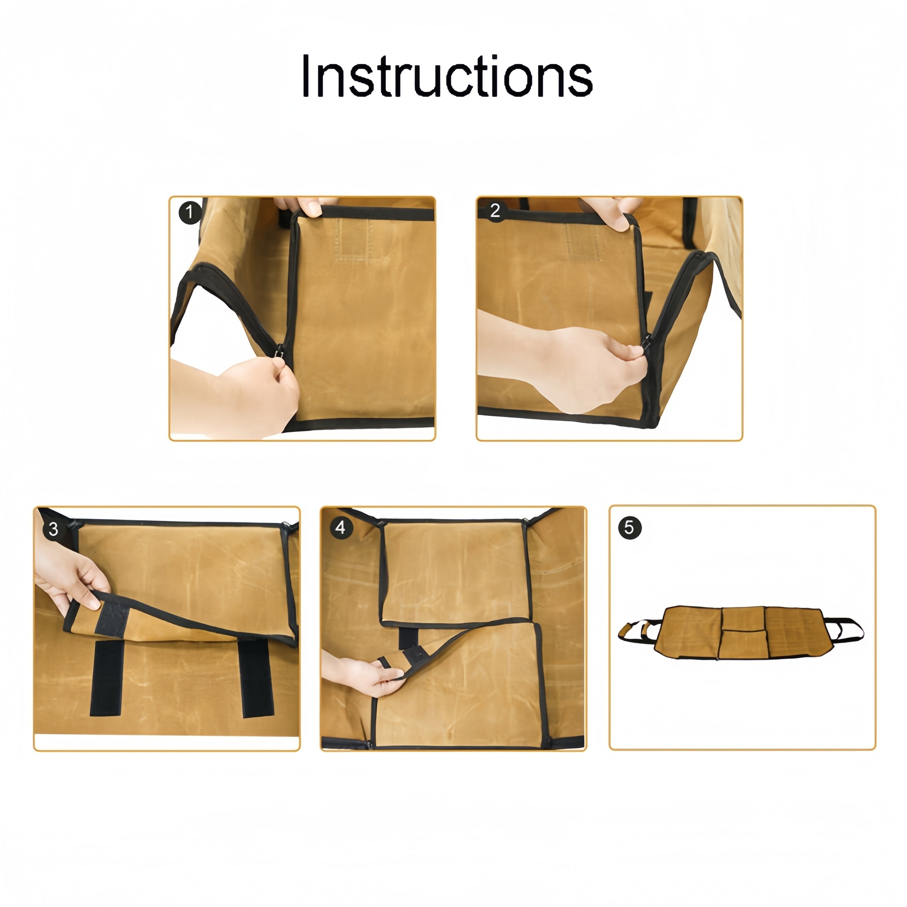 Canvas Firewood Carrier with Handle Log Tote for Firewood Storage and Transport