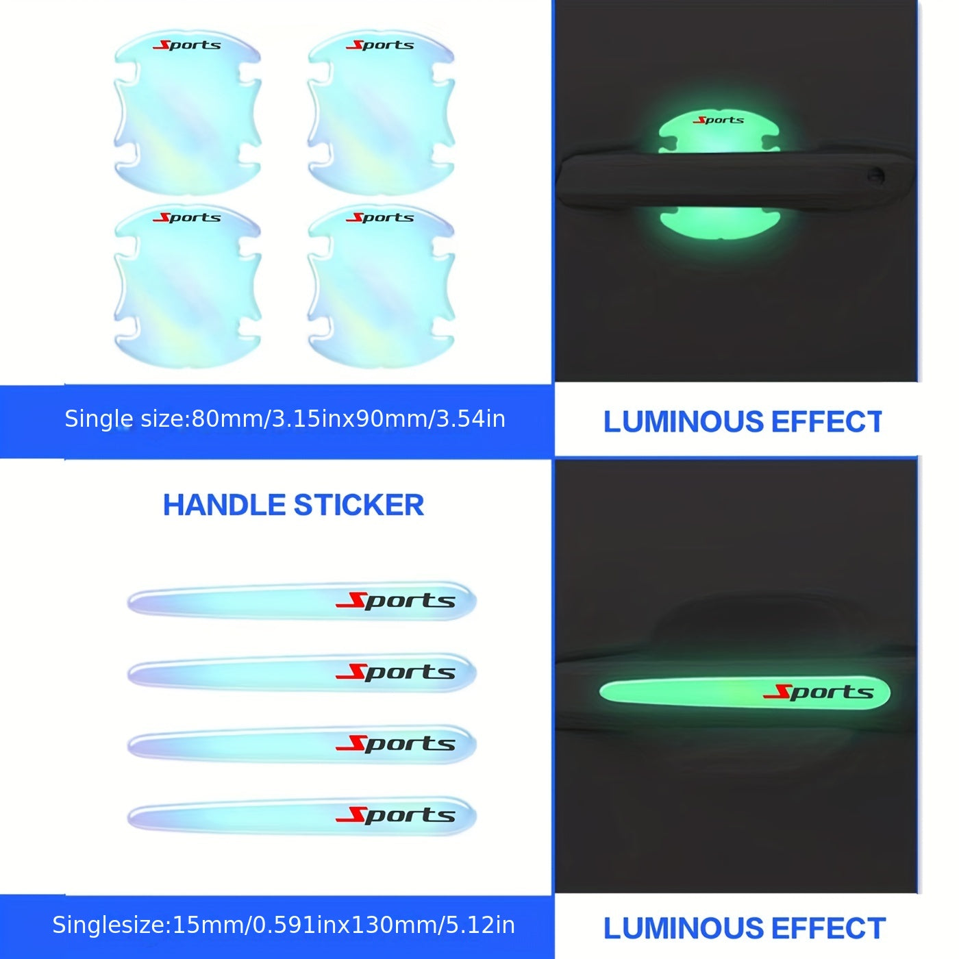 Universal Car Door Handle Protector Night Light Scratch Resistant Wear-Resistant