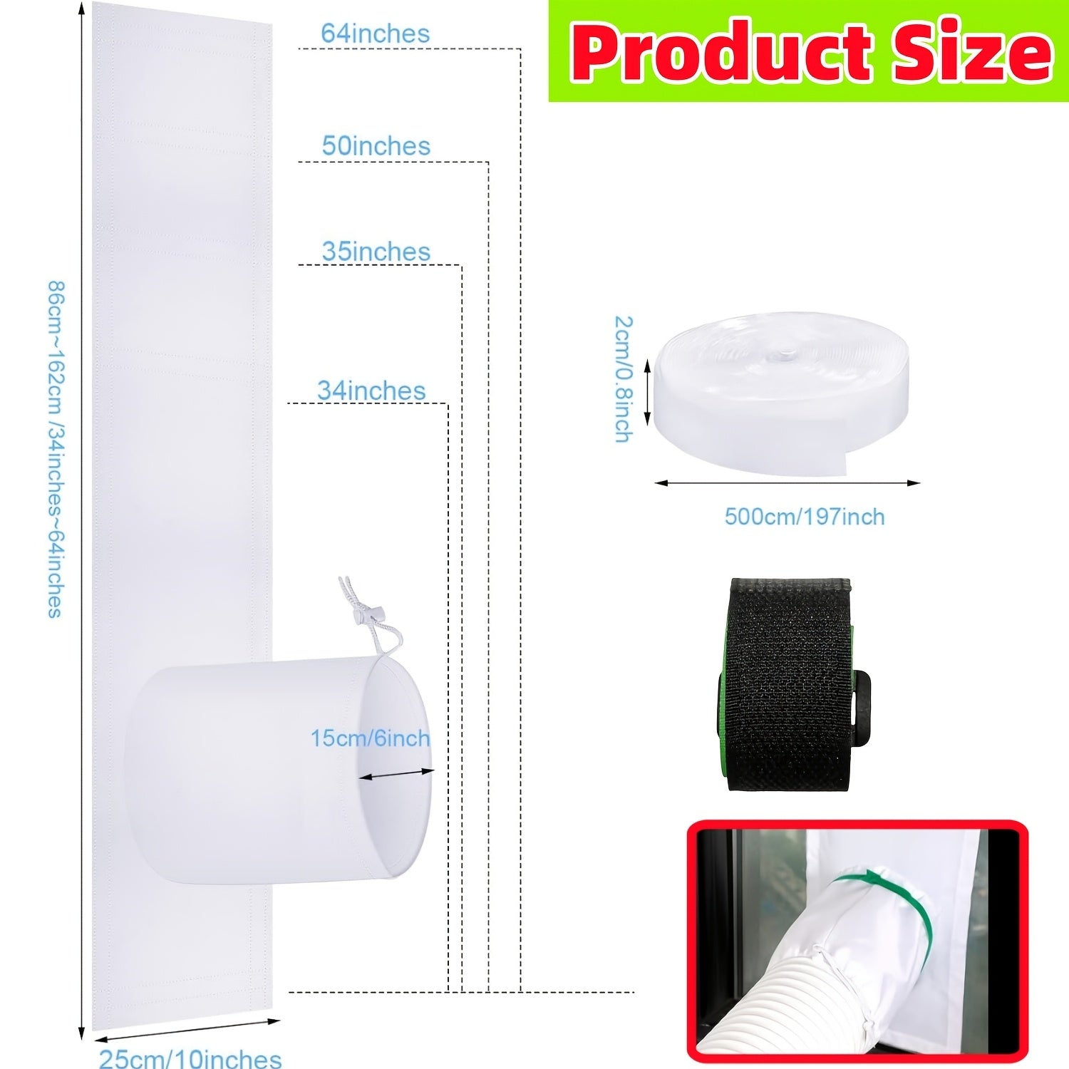Adjustable Waterproof Window Seal Vent Kit for Air Conditioners and Dryers