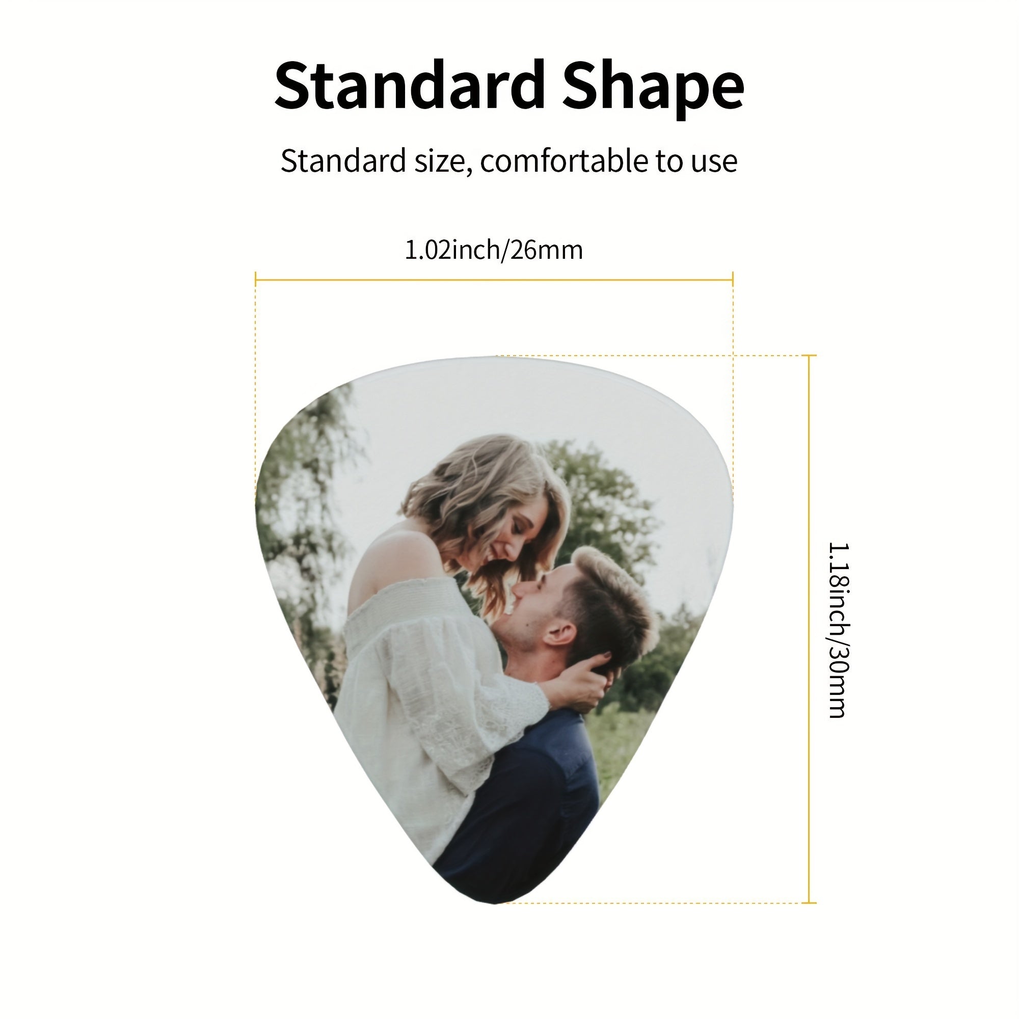 Personalized Guitar Picks with Custom Text Photo or Name in White or Black 3 Thicknesses