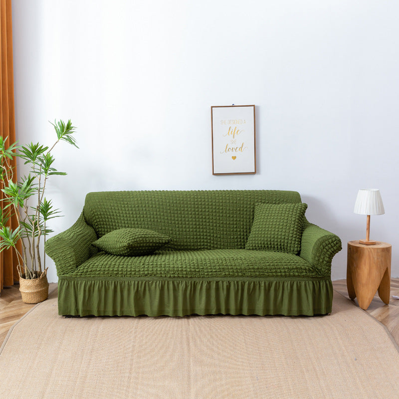 Чехол для дивана с юбкой, растягивающийся, washable и прочный, универсальный размер.