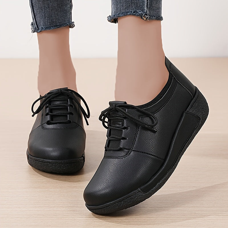 Ayollar uchun kundalik sport poyabzali, bir rangli, bog‘lamli, sirpanmaydigan, qulay oyoq kiyimlari