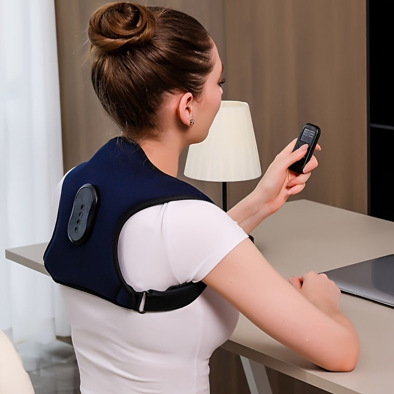 Portable Electric Back Massager with Heating Vibration Modes Wireless Remote