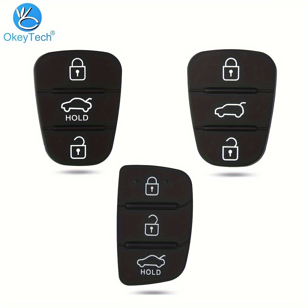 2 шт. резиновая крышка для брелока для автомобиля, корпус с 3 кнопками