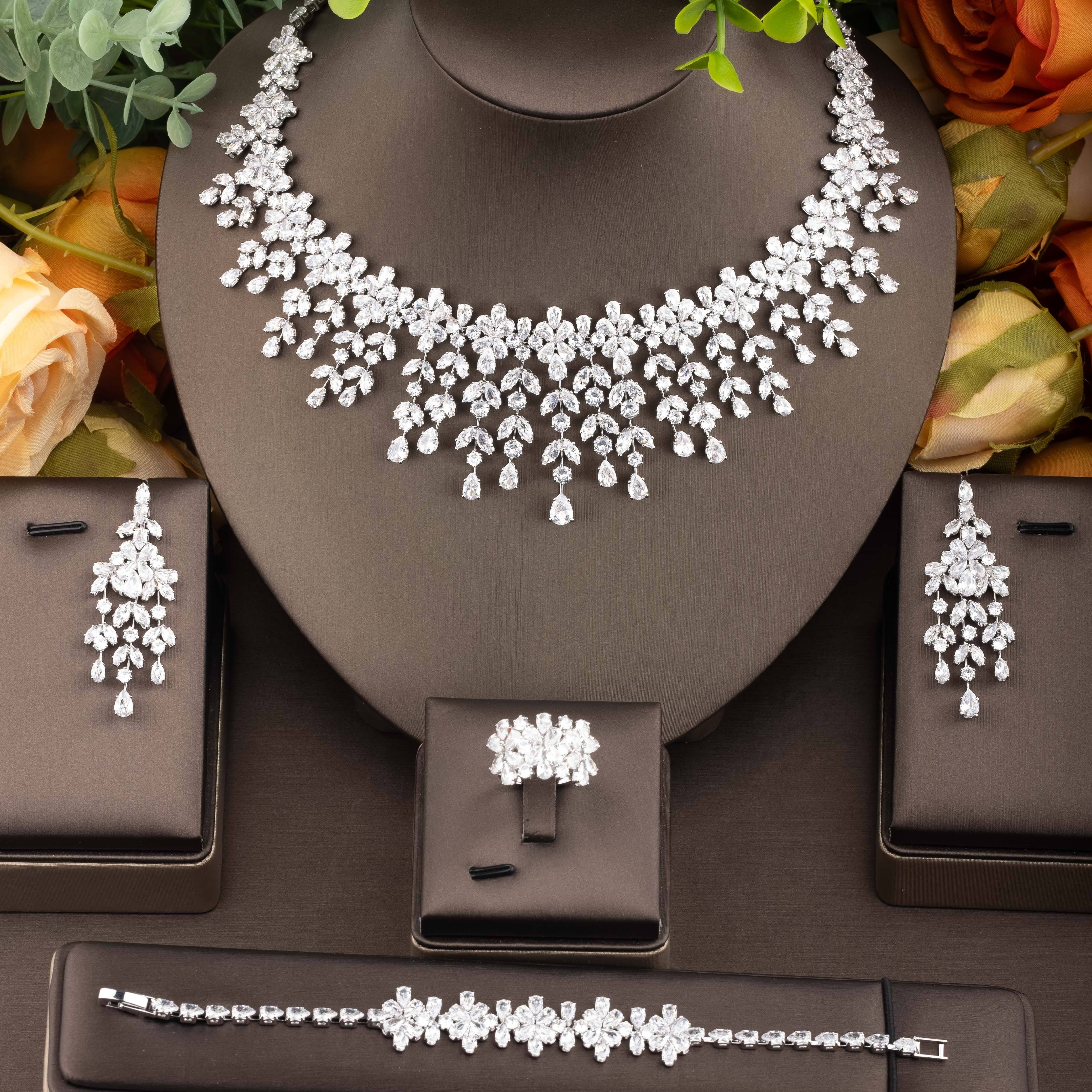 Women's Jewelry Set with Cubic Zirconia Tassel for Wedding and Formal Wear