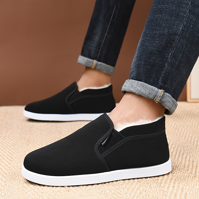 Men's and Women's Winter High-Top Plush Shoes Anti-Slip Rubber Sole Casual Sneakers