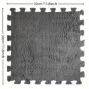 Juego de alfombra de área suave y esponjosa con losetas de espuma entrelazadas, antideslizante, 29.97cm
