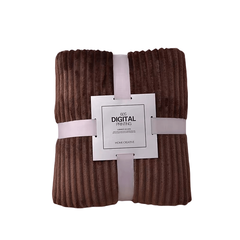 Faux Wool Throw Blanket Plush Warm Coral Fleece Plaid for Bed Couch